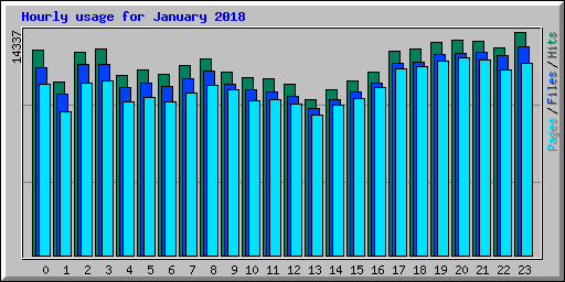 Hourly usage for January 2018